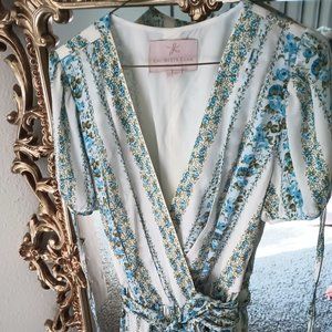 Gal Meets Glam Floral Blue and White Dress